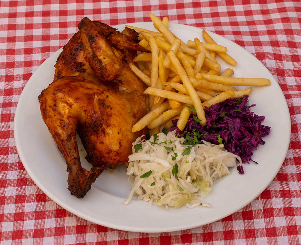 PÓŁ KURCZAKA Z ROŻNA